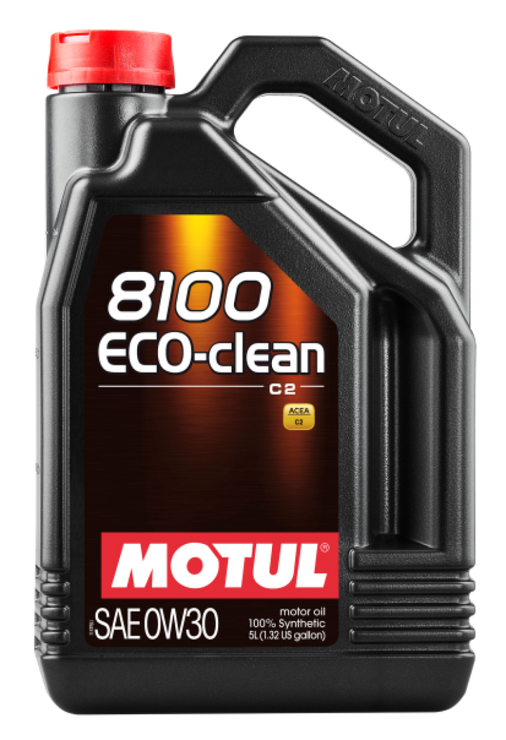 Motul 5L Synthetic Engine Oil 8100 0W30 ECO-CLEAN - Fuel Economy ACEA C2 API SM ST.JLR 03.5007 - OneFastShop