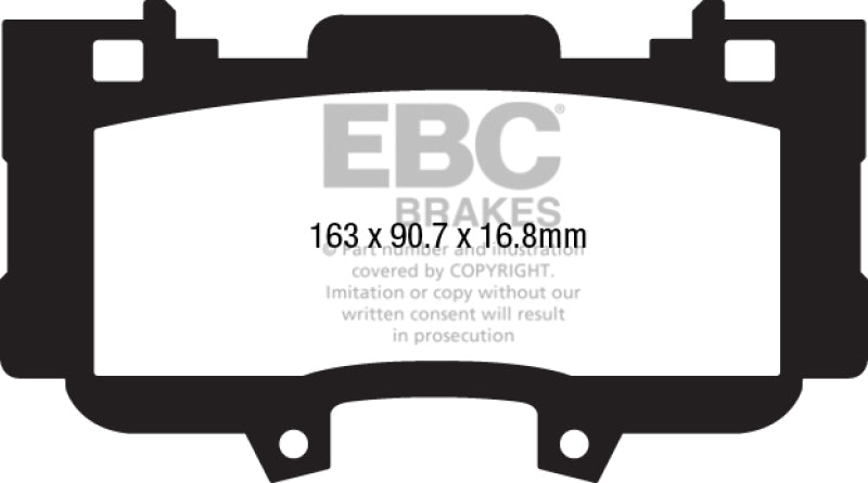 EBC Yellowstuff Front Brake Pads for 15-23 Ford Mustang 2.3 Turbo Performance Pkg - OneFastShop