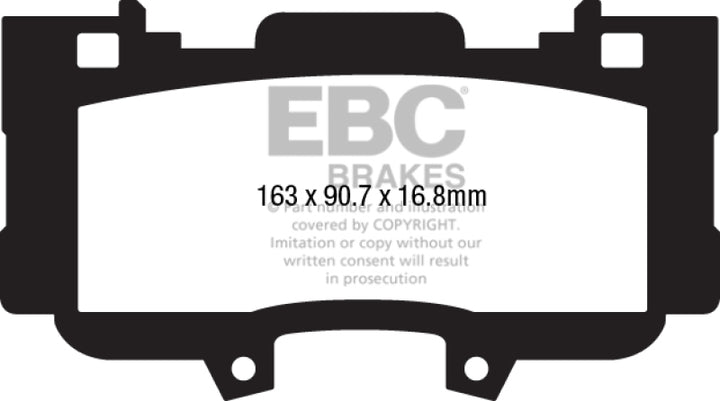 EBC Yellowstuff Front Brake Pads for 15-23 Ford Mustang 2.3 Turbo Performance Pkg - OneFastShop
