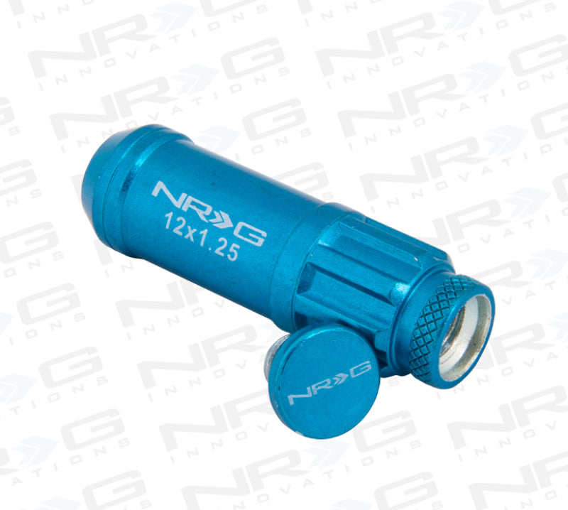 NRG 700 Series Steel Lug Nut Set M12x1.25 - 21 Pc with Locks - Blue, image 4
