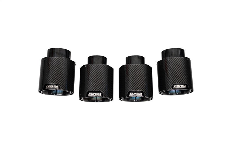 Corsa Carbon Fiber Black PVD Tip Kit 4.5in Chevrolet Corvette C8 RWD 20-25 - OneFastShop