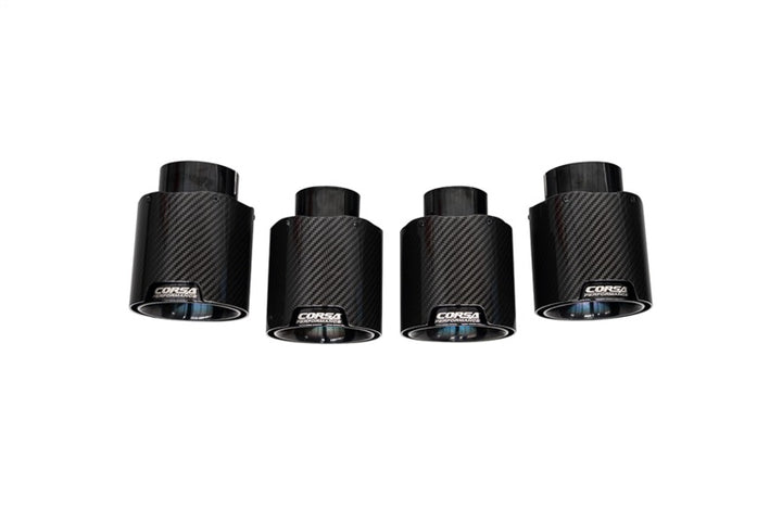 Corsa Carbon Fiber Black PVD Tip Kit 4.5in Chevrolet Corvette C8 RWD 20-25 - OneFastShop