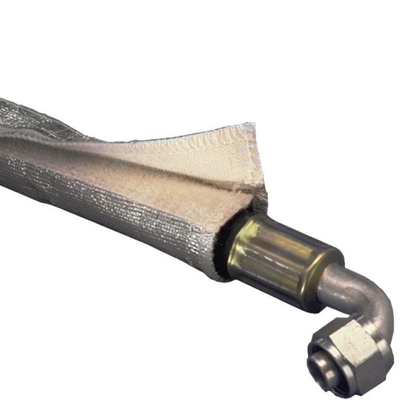 DEI Heat Shroud 1in I.D. x 3ft - Aluminized Sleeving - Hook and Loop Edge.