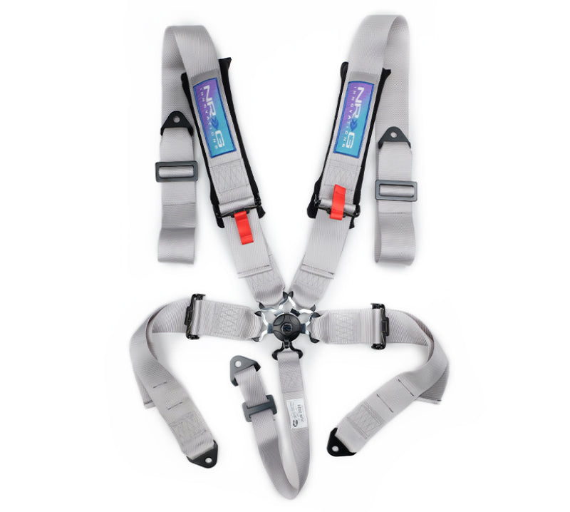 NRG 5-Point 3in Cam-Lock Racing Seat Belt Harness - Silver