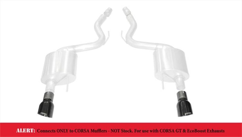 CORSA Tip Kit 3in In / 4.5in Out Black PVD - Ford Mustang GT 2015-2017