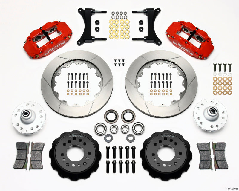 Wilwood Narrow Superlite 6R Front Hub Kit 14.00in Red for 79-87 GM G Body - OneFastShop