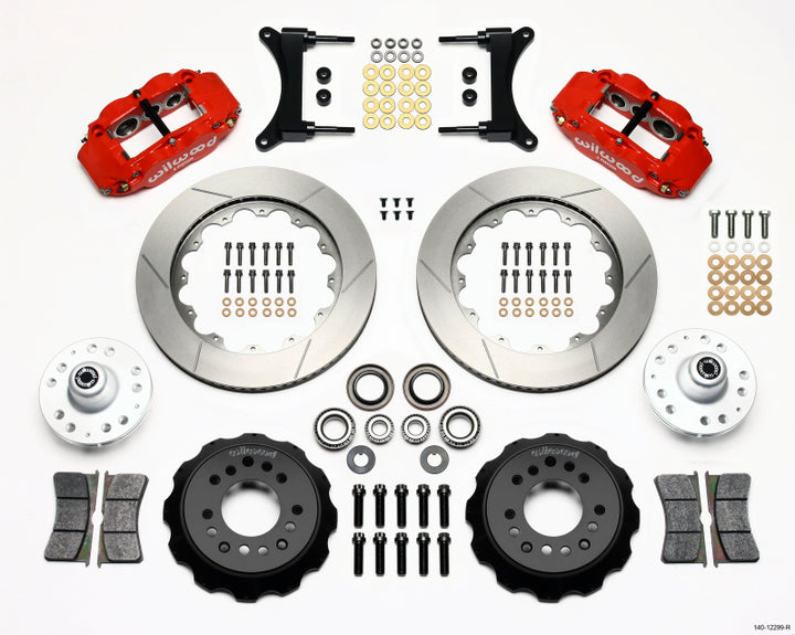 Wilwood Narrow Superlite 6R Front Hub Kit 14.00in Red for 79-87 GM G Body - OneFastShop