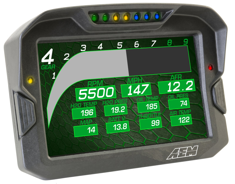 AEM CD-7 Non Logging GPS Enabled Race Dash Carbon Fiber Digital Display without VDM (CAN Input Only)