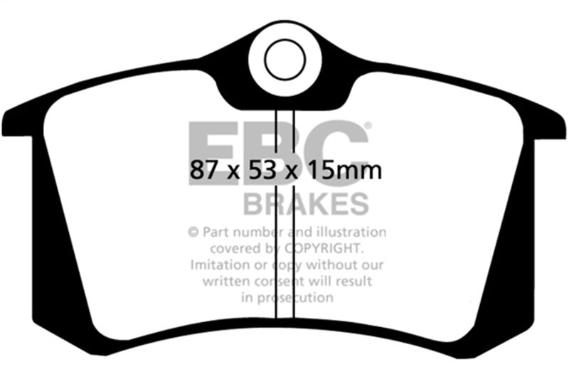 EBC Redstuff Rear Brake Pads - Volkswagen Jetta, Golf, Passat 1984-2019