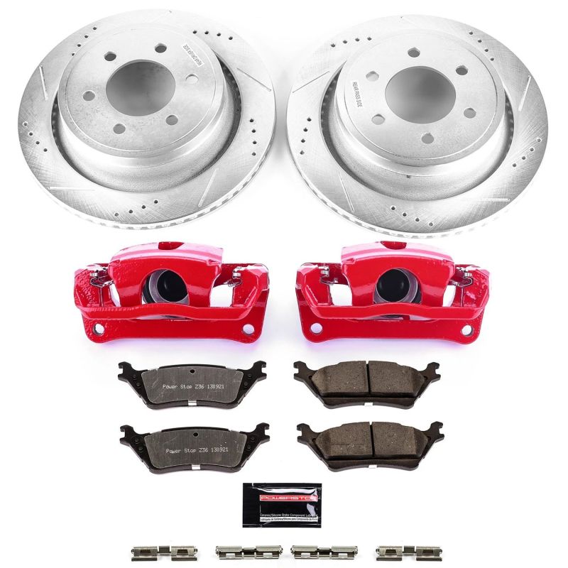 Power Stop 12-18 Ford F-150 Rear Z36 Truck and Tow Kit with Cals
