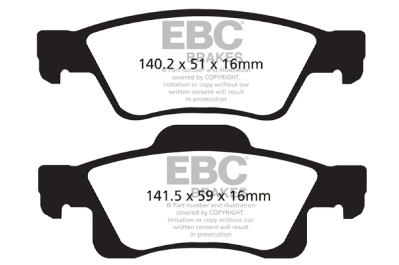 EBC Yellowstuff Rear Brake Pads for 2011-2023 Dodge Durango 3.6