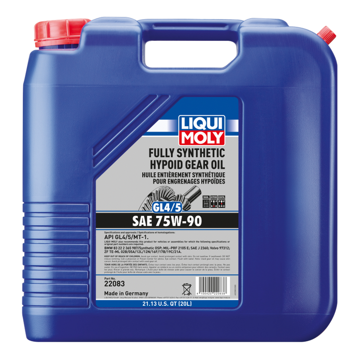 LIQUI MOLY 20L Fully Synthetic Hypoid Gear Oil 75W90 - BMW X5 2000-2006, 2010-2013, 2015-2018 - OneFastShop