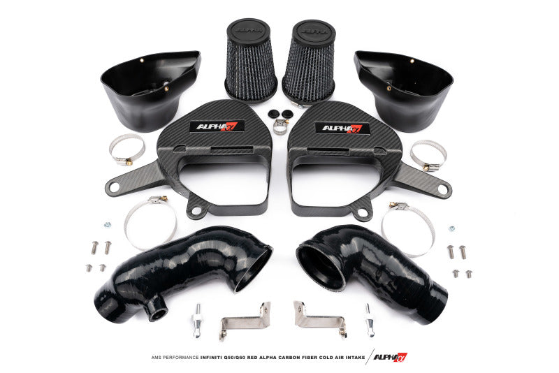 AMS Performance Red Alpha Matte Carbon Intake Kit for Infiniti Q50/Q60