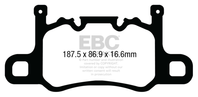 EBC Yellowstuff Rear Brake Pads for 13-15 Porsche 911 (991) Cast Iron Rotor 3.8 GT3 - OneFastShop
