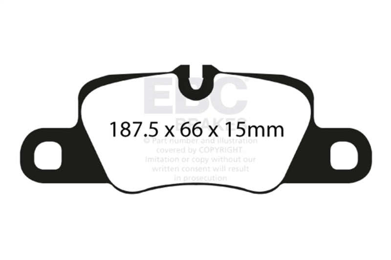 EBC Yellowstuff Rear Brake Pads for 12-15 Porsche 911 (991) Carrera S Cast Iron Rotor Only