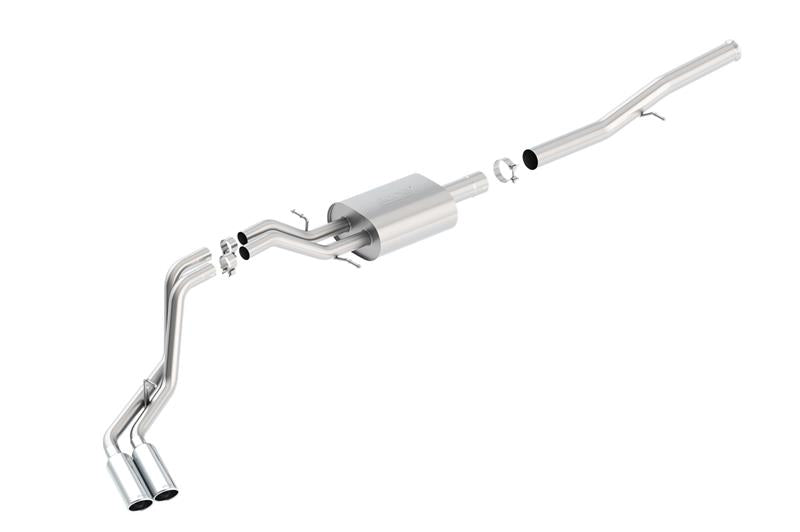 Borla 14 Silv/Sierra 1500 EC Std/CC Short 143.5in S-Type Cat-Back Exhaust (14) - OneFastShop