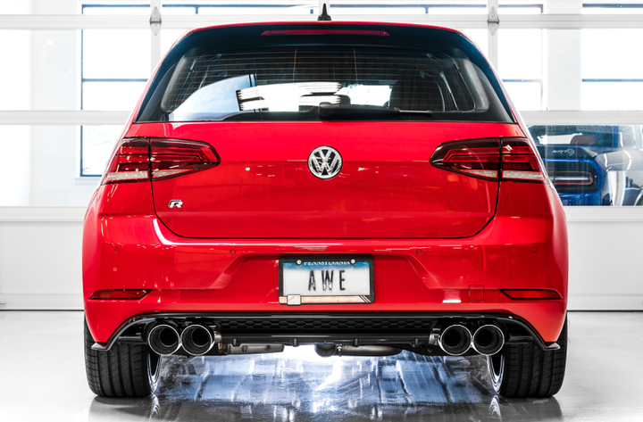 AWE Tuning Mk7 Golf R SwitchPath Exhaust w/Chrome Silver Tips 102mm.