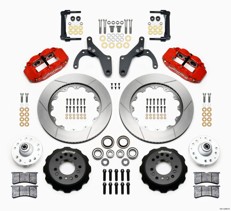 Wilwood Narrow Superlite 6R Front Hub Kit with 14.00in Red Finish for 59-64 Chevy Impala / 63-64 Corvette - OneFastShop