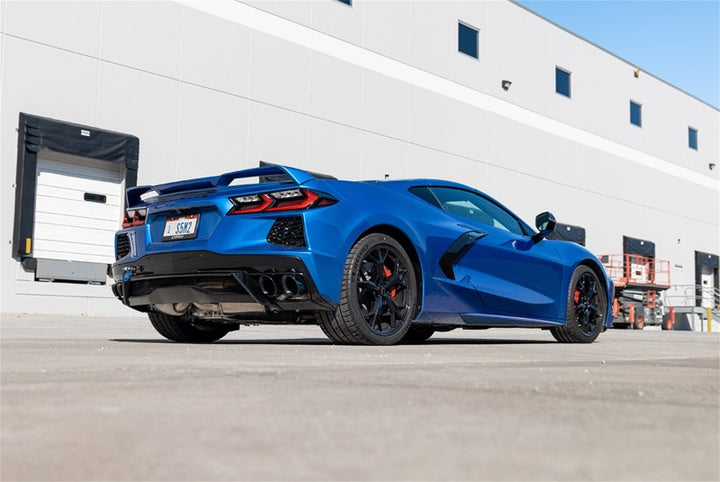 CORSA Performance 3in Valved Cat-Back Exhaust 4.5in Blk Quad Tips Fits 2020-2023 Chevrolet Corvette C8 Factory Perf Exhaust DeletesAFM