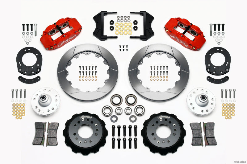 Wilwood Narrow Superlite 6R Front Hub Kit 12.88in Red for 1965-1969 Ford Mustang Drum Spindle - OneFastShop