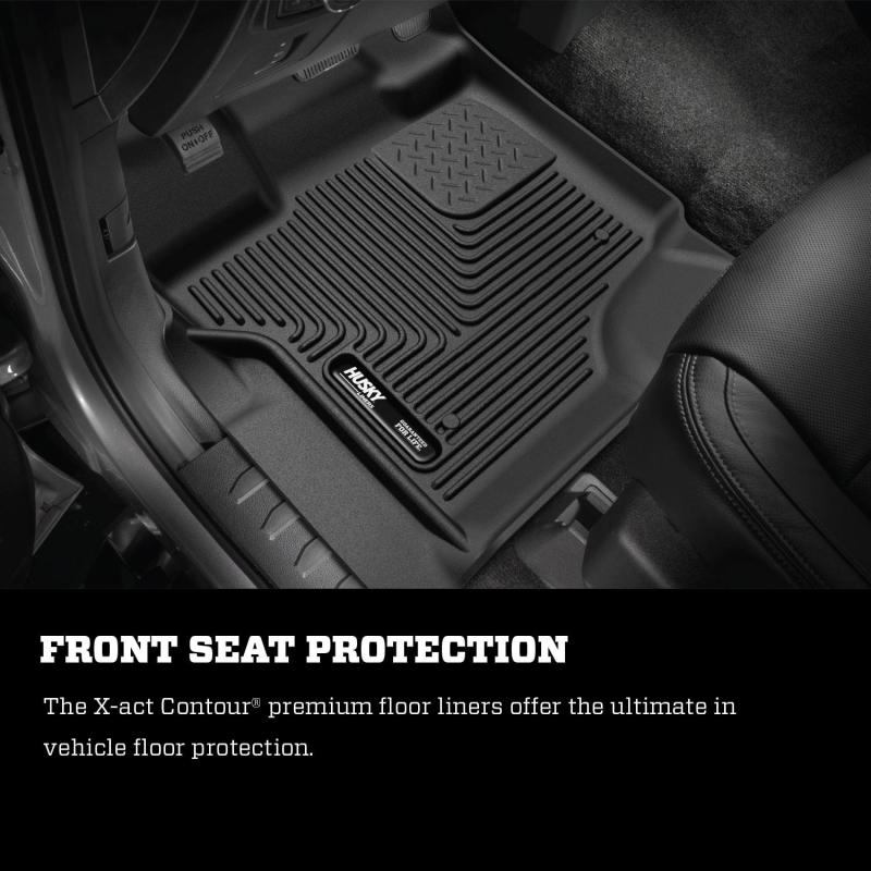 Husky Liners 15-23 Ford F-150 SuperCrew Cab X-Act Contour Front & 2nd Row Seat Floor Liners - Black.