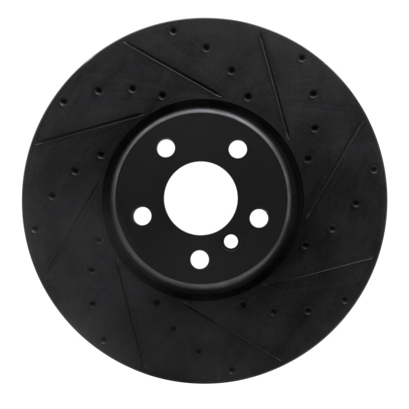 R1 16-25 BMW 230I xDrive Right Front Drilled and Slotted Black Brake Rotor