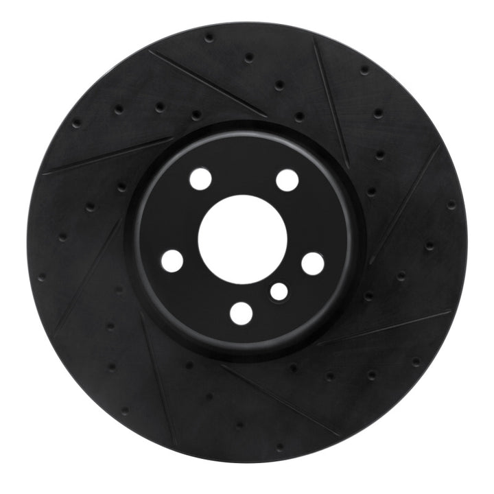R1 16-25 BMW 230I xDrive Right Front Drilled and Slotted Black Brake Rotor