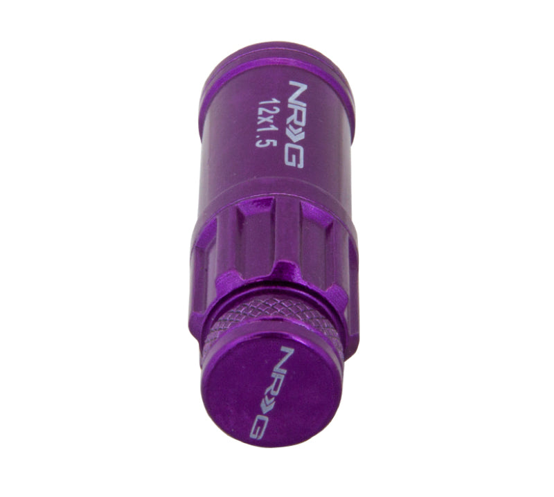 NRG 700 Series M12 X 1.5 Steel Lug Nut Dust Cap Set (21 Pack) With Locks Purple - OneFastShop