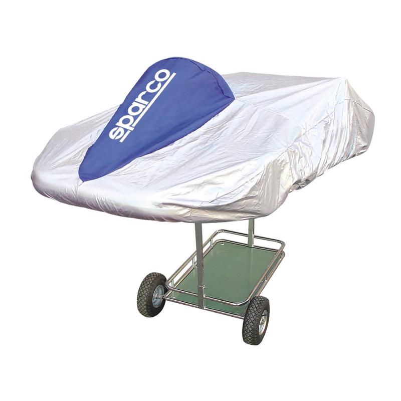 Sparco Universal Kart Cover Silver And Blue Protective - OneFastShop