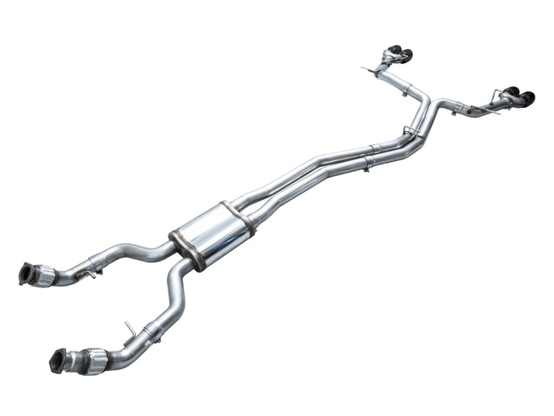 AWE Tuning Track Edition Exhaust - Audi C8 S6/S7 2.9T V6 AWD - Diamond Black Tips