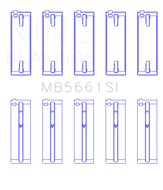 King Engine Bearings Silicon Bi-Metal Aluminum Main Bearing Set - Size STD for Volkswagen AMB/BYK/BBX