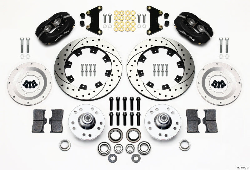 Wilwood Forged Dynalite Front Kit 12.19in Drilled Chevy 49-54 Corvette 53-62 Line Kit Needed - OneFastShop
