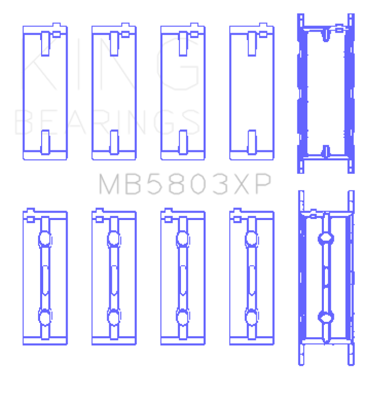 King Engine Bearings Crankshaft Main Bearings Set of 5 for BMW S65B40A M3 Base