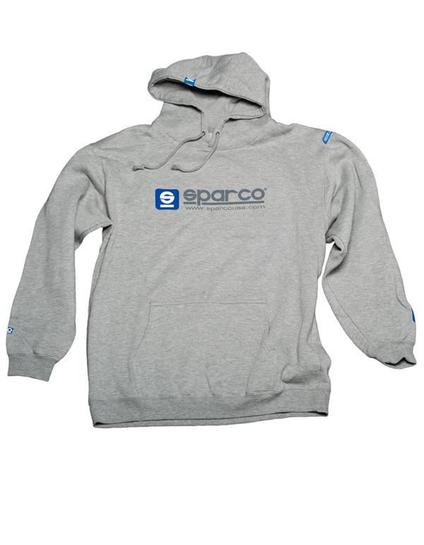 Sparco Sweatshirt Hooded Charcoal Grey Large Size Lrg - OneFastShop