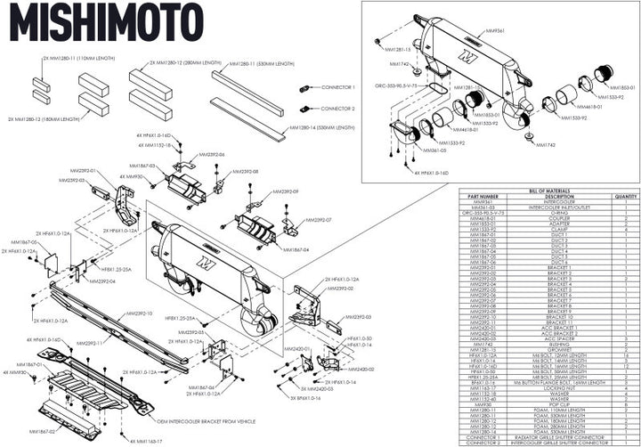 Mishimoto 21+ Ford Bronco High Mount Intercooler Kit - Silver