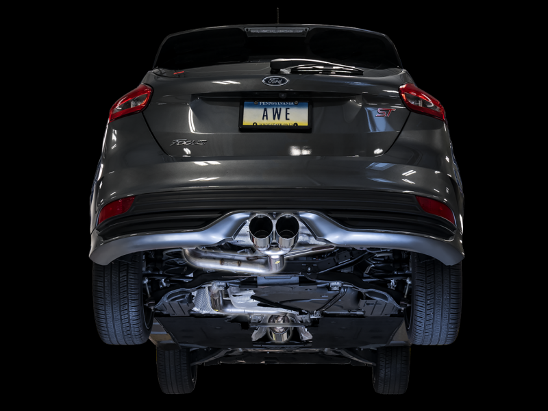 AWE Tuning Track Edition Cat-Back Exhaust for Ford Focus ST - Diamond BlackTips (2013-2018) - OneFastShop