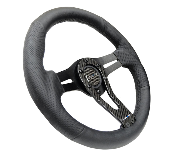 NRG Reinforced Steering Wheel with Carbon Center Spoke - 320mm - OneFastShop