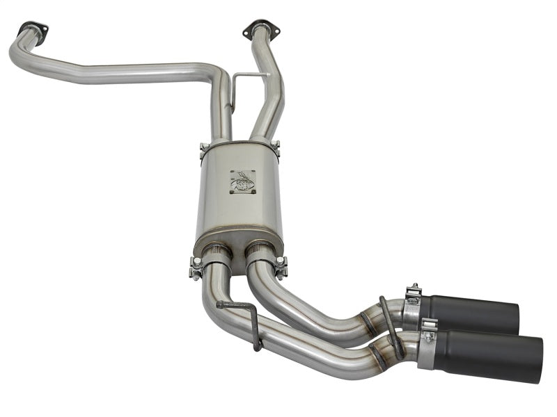 AFe Power Rebel Series 2-1/2in 409 SS Cat Back Exhaust with Black Tips for Nissan Titan V8 5.6L