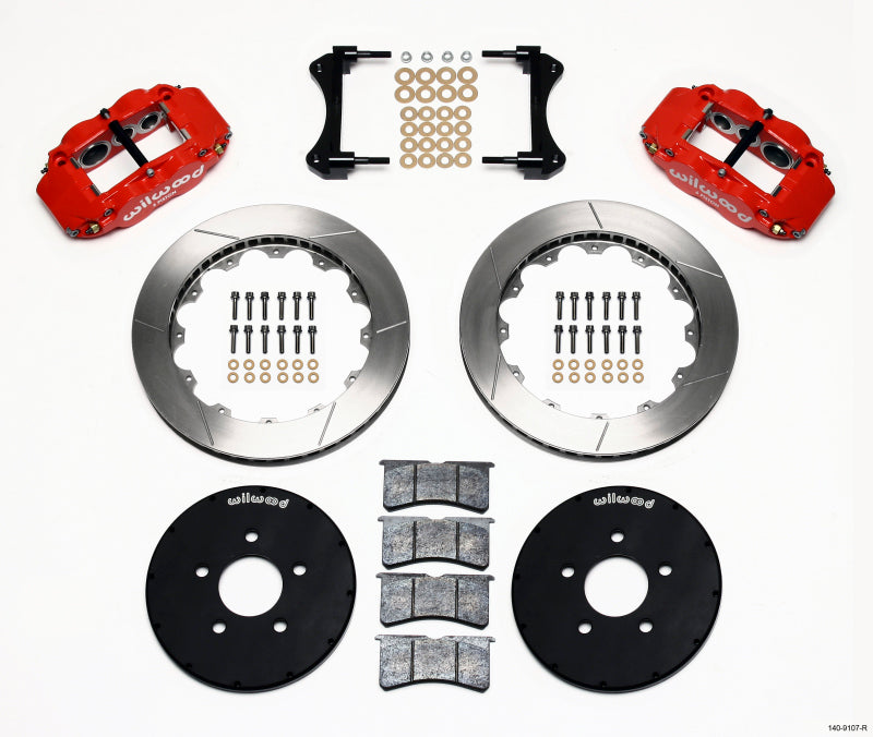 Wilwood Narrow Superlite 6R Front Hat Kit 12.88in Red 1994-2004 Mustang - OneFastShop