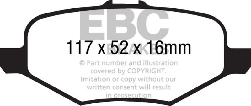 EBC Yellowstuff Rear Brake Pads for 13-19 Ford Explorer 3.5 Twin Turbo 4WD