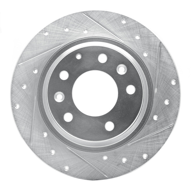 R1 Concepts Drilled & Slotted Rear Right Brake Rotor - Ford Fusion / Mazda MX-5 Miata 1998-2015 - Silver