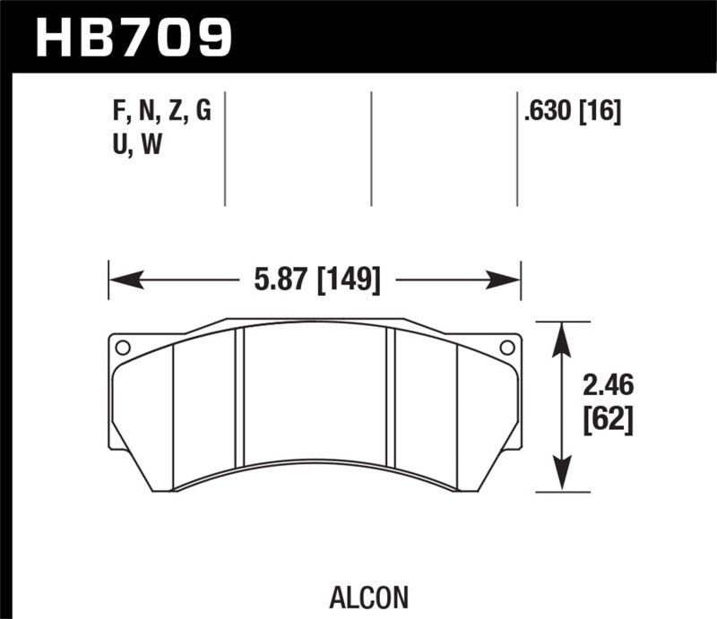 Hawk Performance Alcon Mono 6 Model 4497 HPS Street Brake Pads - OneFastShop