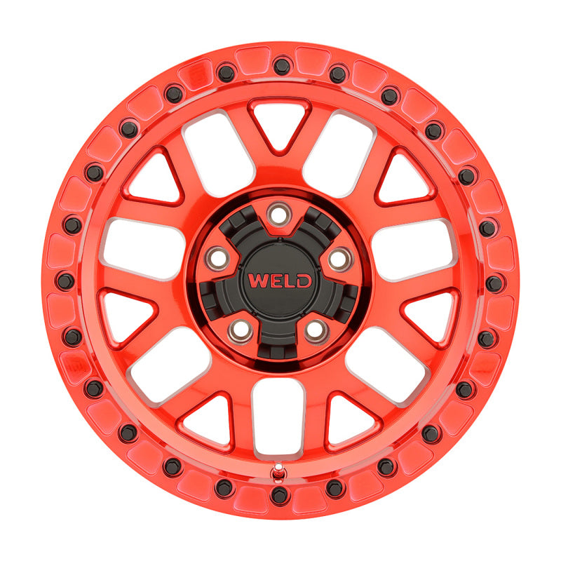 Weld Off-Road W905 17X10 Cinch Beadlock Wheel 5X127 5X139.7 ET-24 BS4.50 Candy Red Red Ring (87.1) - OneFastShop
