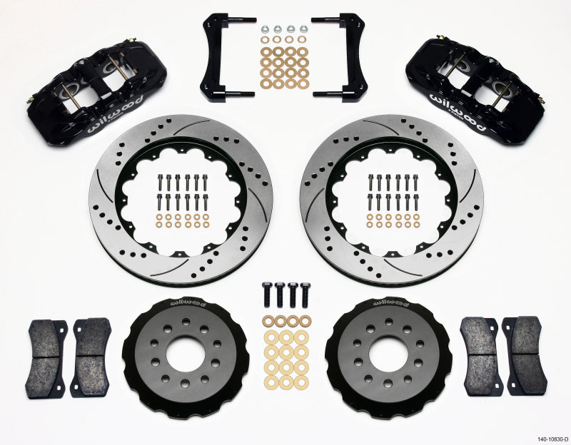 Wilwood AERO6 Front Hat Kit 14.00 Drilled 2005-2014 Ford Mustang - OneFastShop