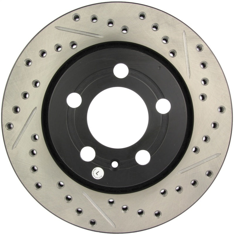 Stoptech Slotted and Drilled Sport Brake Rotor One Piece Direct Replacement Improved Braking Performance - OneFastShop