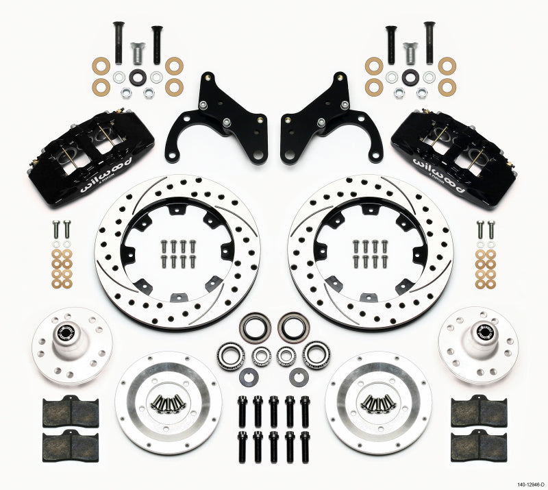 Wilwood Dynapro 6 Front Hub Kit 12.19in Drilled for 69-70 Impala Drum/Disc and 69-82 Corvette - OneFastShop