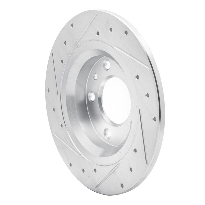 R1 Concepts Drilled & Slotted Rear Right Brake Rotor - Ford Fusion / Mazda MX-5 Miata 1998-2015 - Silver, image 4