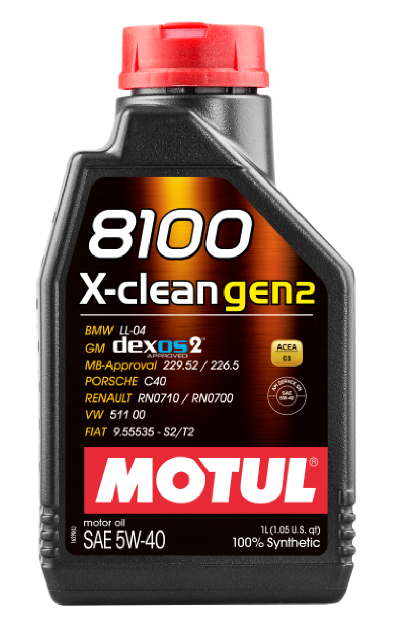 Motul 1L Synthetic Engine Oil 8100 X-Clean Gen 2 5W40 - High Performance Oil