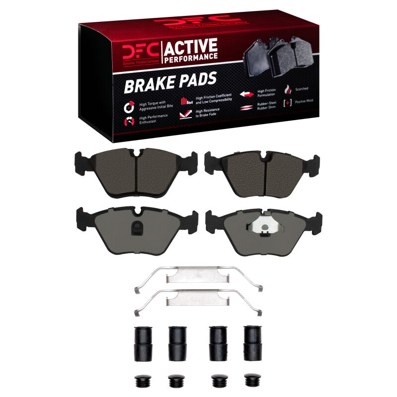 DFC Active Performance Low Metallic Front Brake Pads and Hardware Kit - BMW E32/E34/E36 1987-2005
