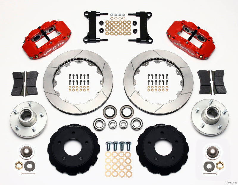 Wilwood Narrow Superlite 6R Front Hub Kit 14.00in Red for Chevy C-10 60-87 CPP Drop Spindle